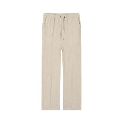 Men's Cropped Casual Pants Cotton And Linen Trousers