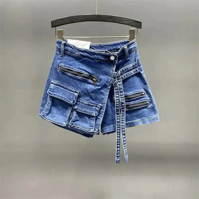 Kyla Denim Utility Cargo Shorts