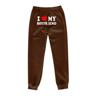 I Love MY BOYFRIEND Printed Trousers Casual Sweatpants Men And Women Sports Pants