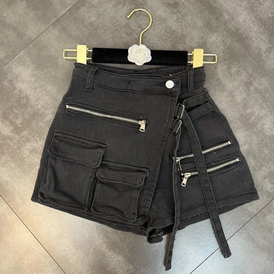 Kyla Denim Utility Cargo Shorts